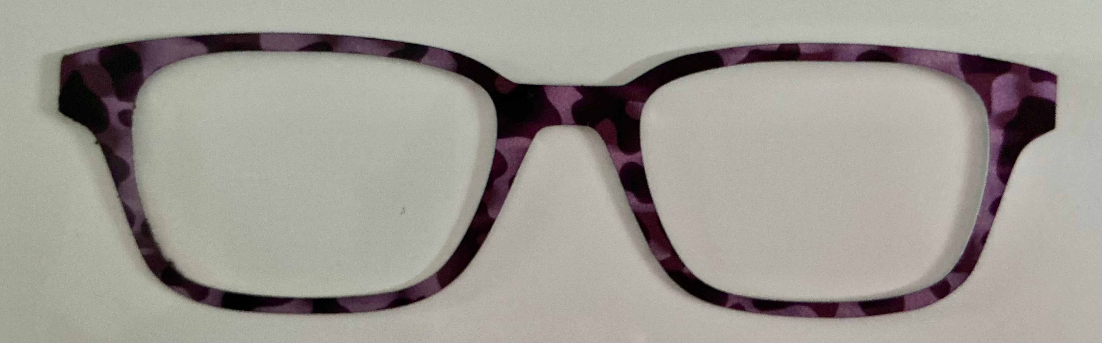 Finley Topper; metal; purple toned tort