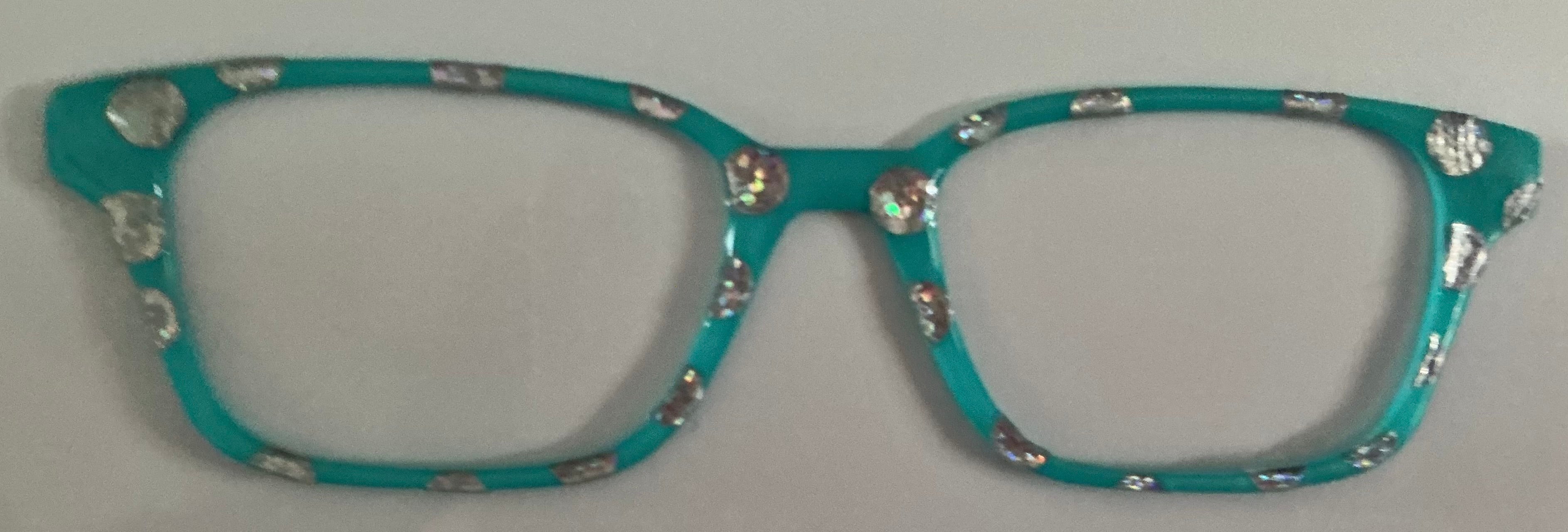 Finley Topper; teal with silver dots