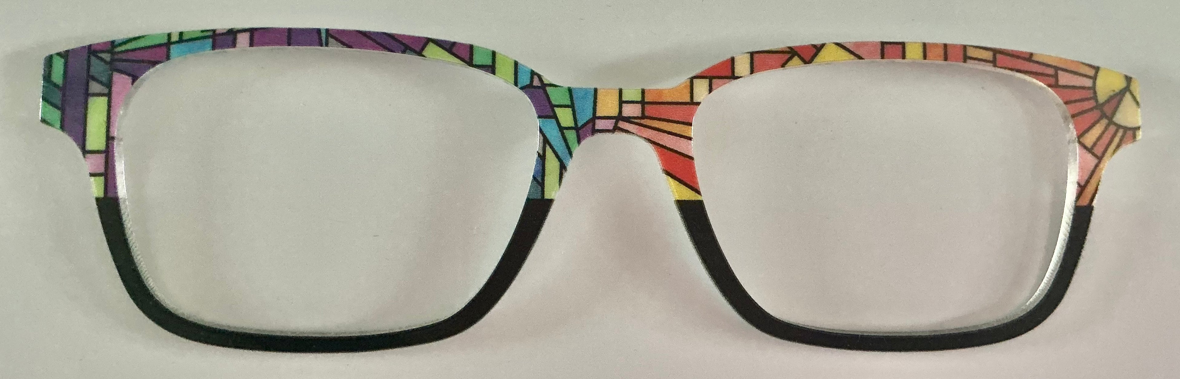 PAIR Finley Topper; rainbow stained glass/black split