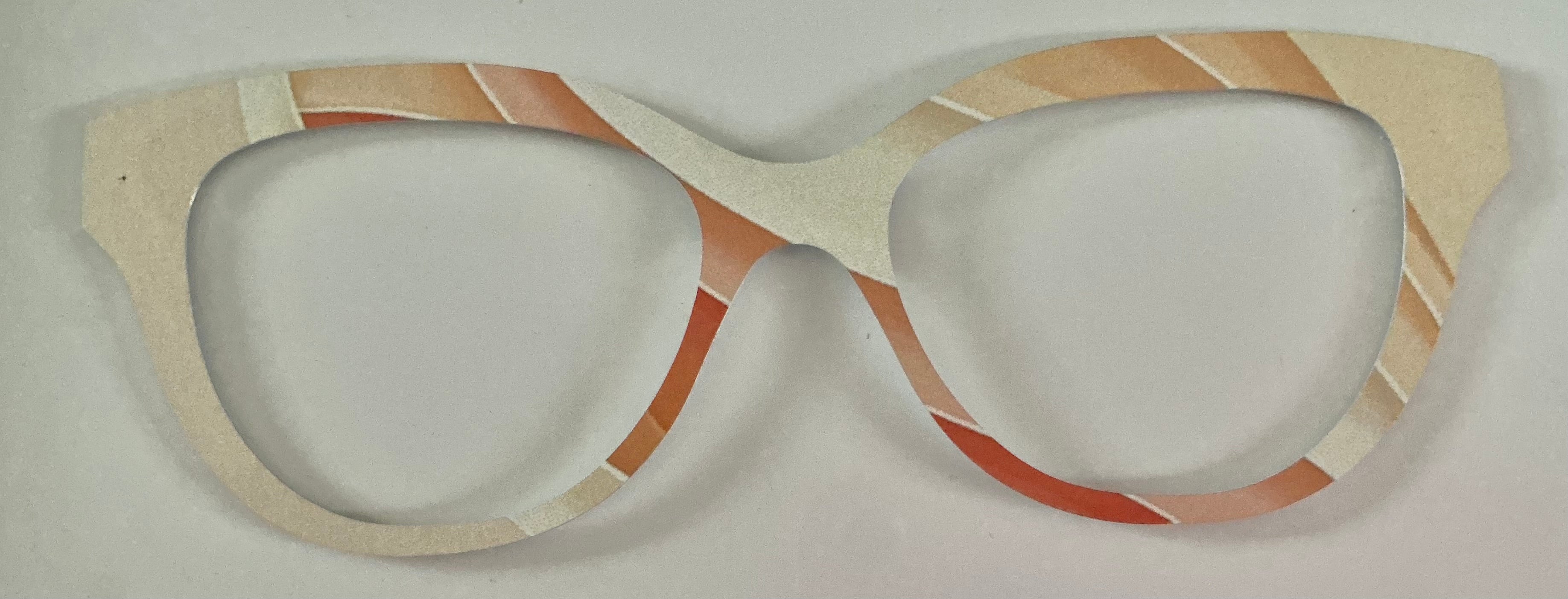 Quinn Topper; metal; sand diagonal stripes