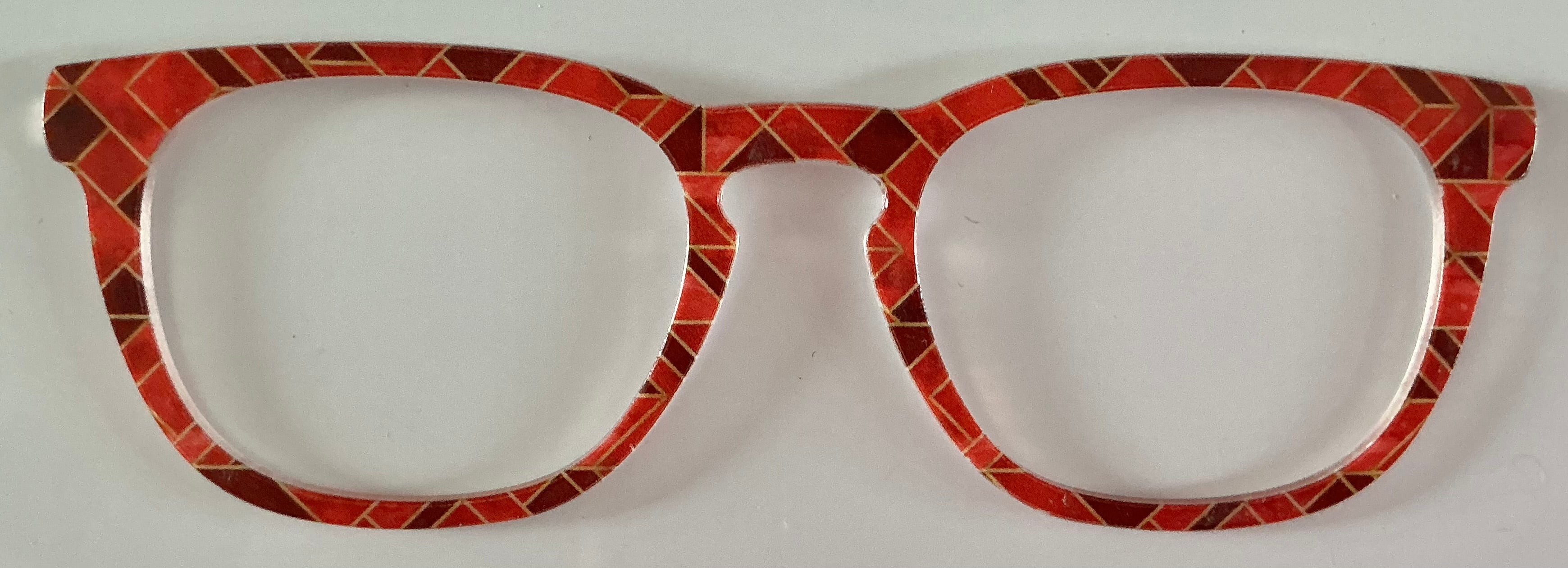 PAIR Twain Topper; red tone geometric design