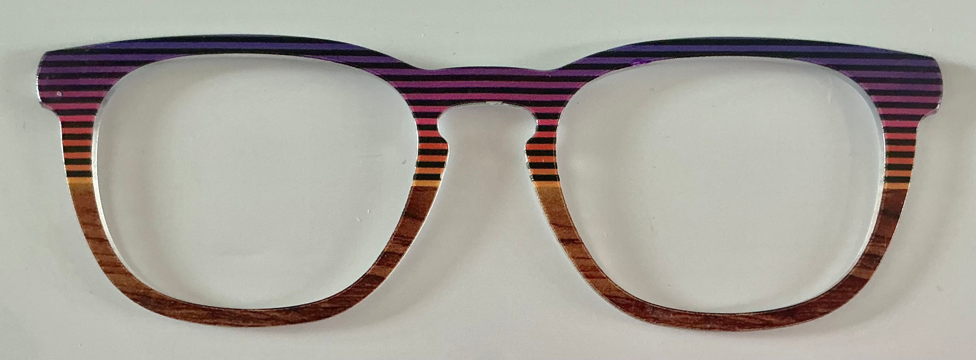 PAIR Twain Topper; multicolored stripes/wood split