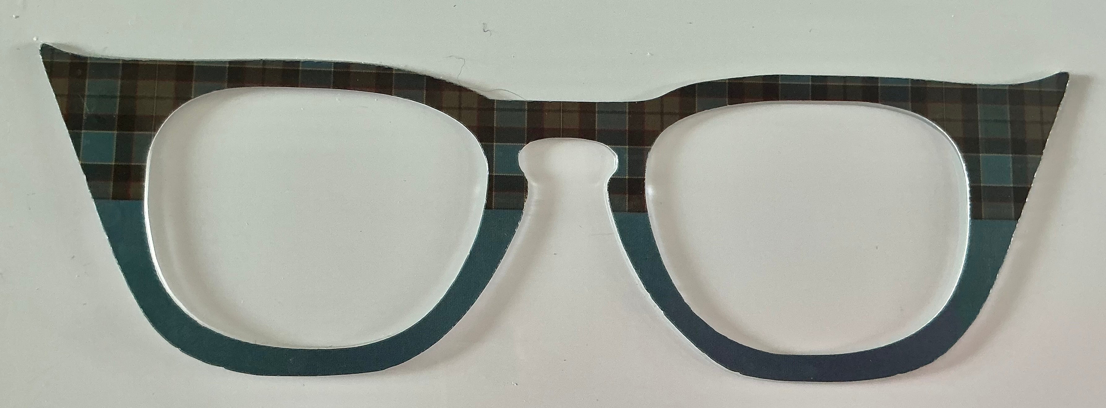 Twain Topper; winged; brown and blue plaid/blue split