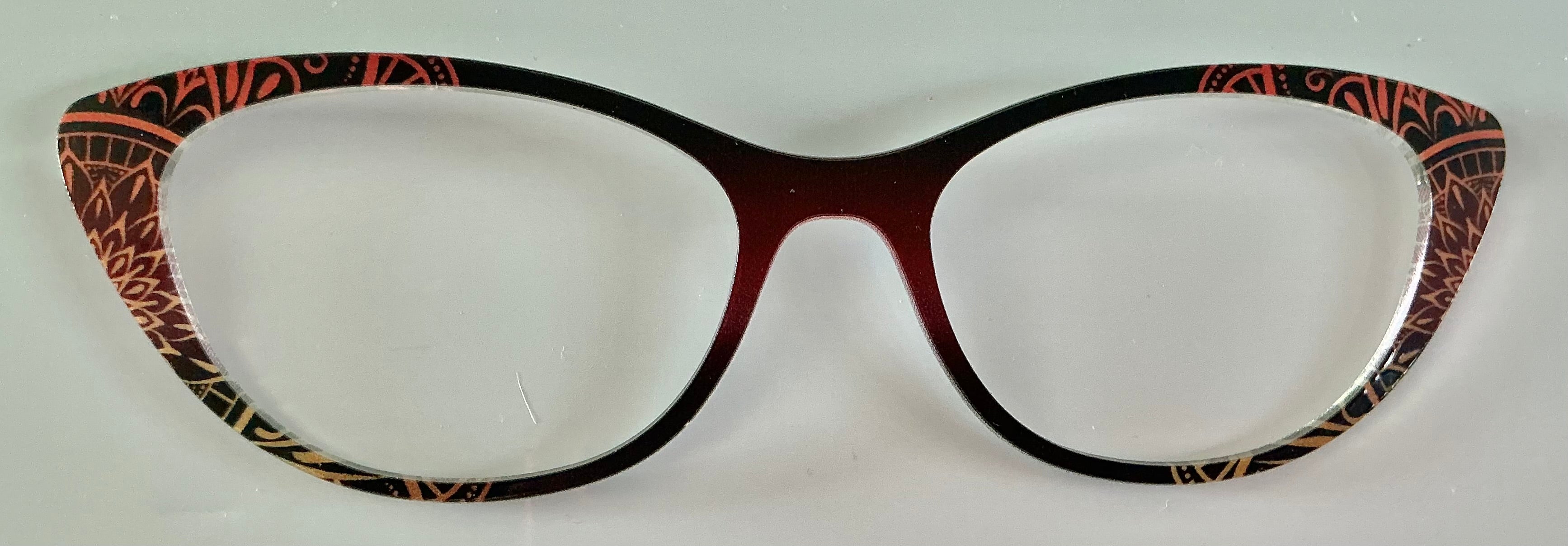 PAIR Ella Topper; orange and red design/black vertical split