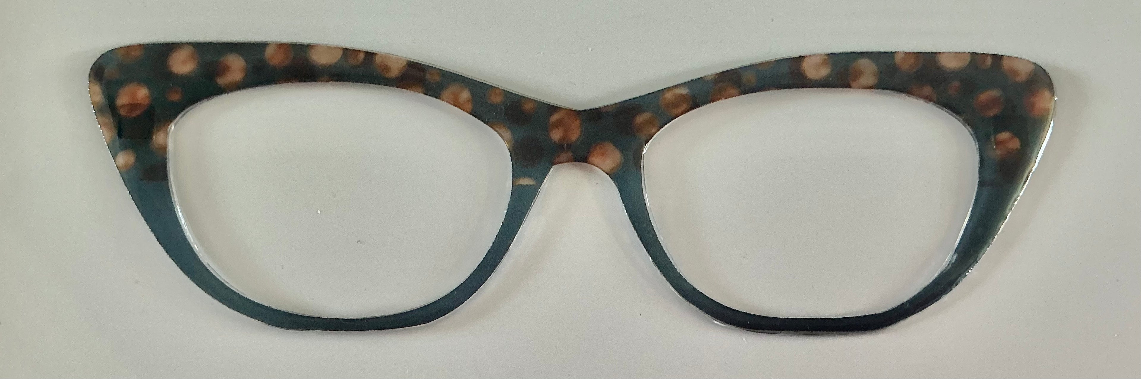Ella Topper; brown circles/teal split