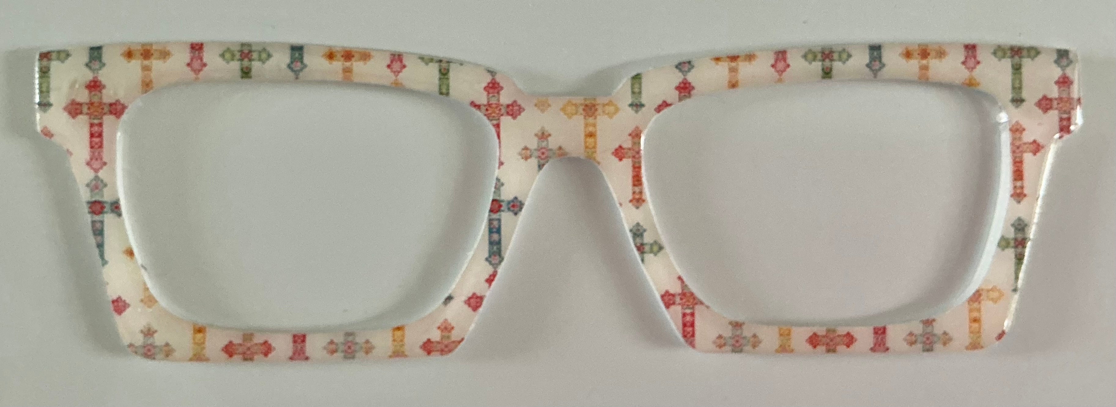 Larkin Case Topper; multicolored crosses