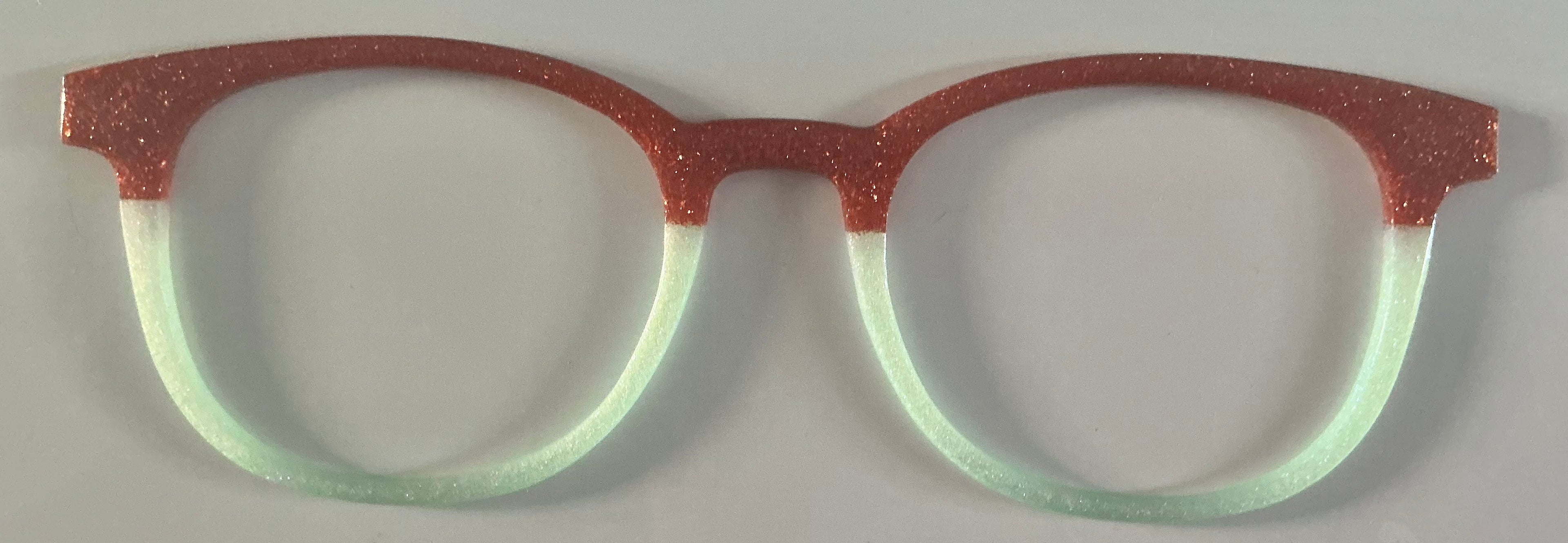 Reese Topper, rust/light blue glitter split