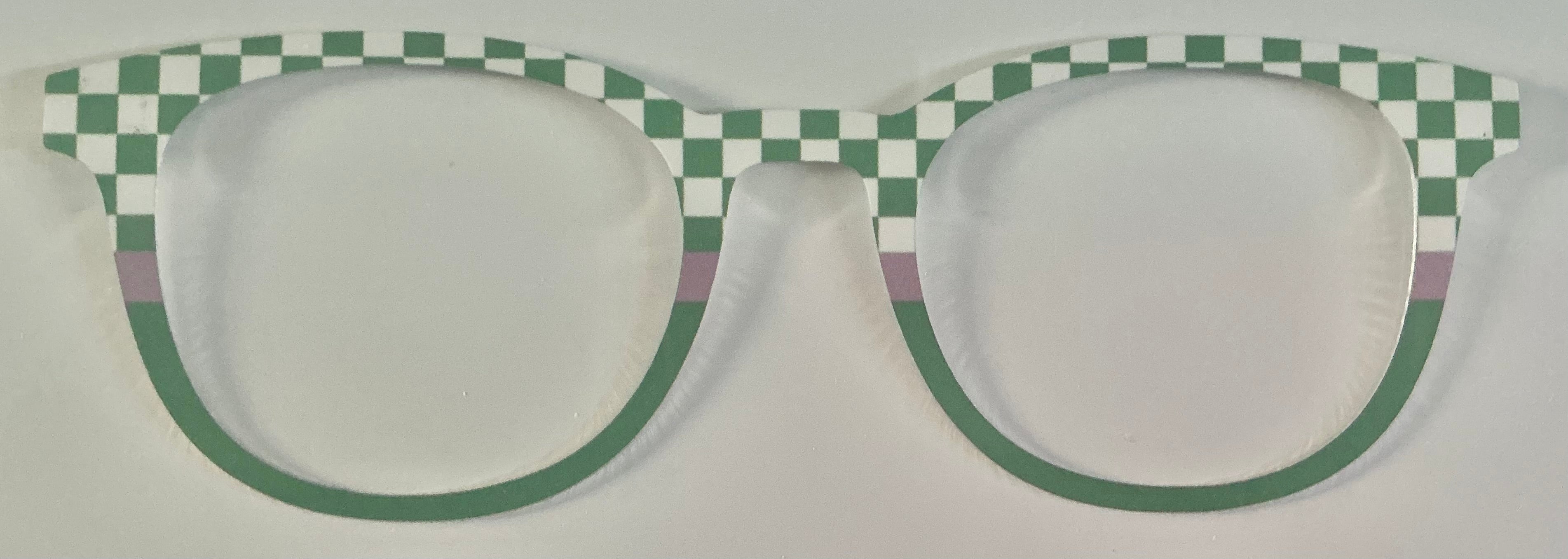 Reese Topper, metal; green/ green and white checkered split