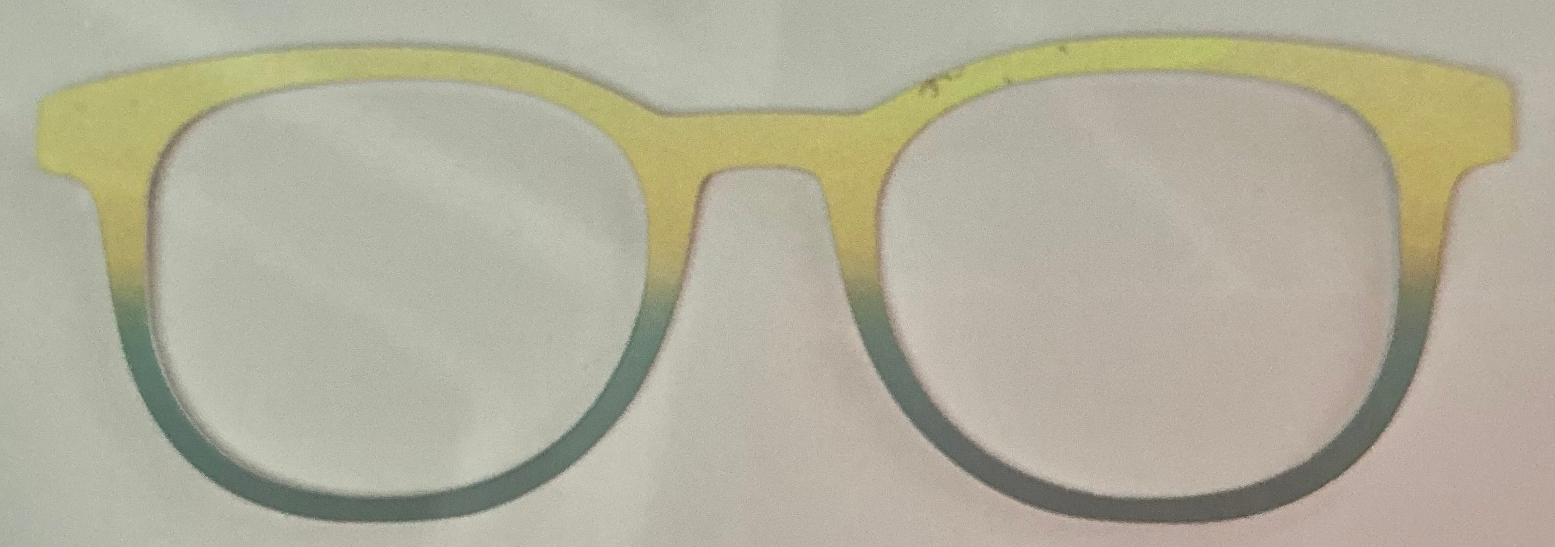 Reese Topper; metal; yellow to teal gradient