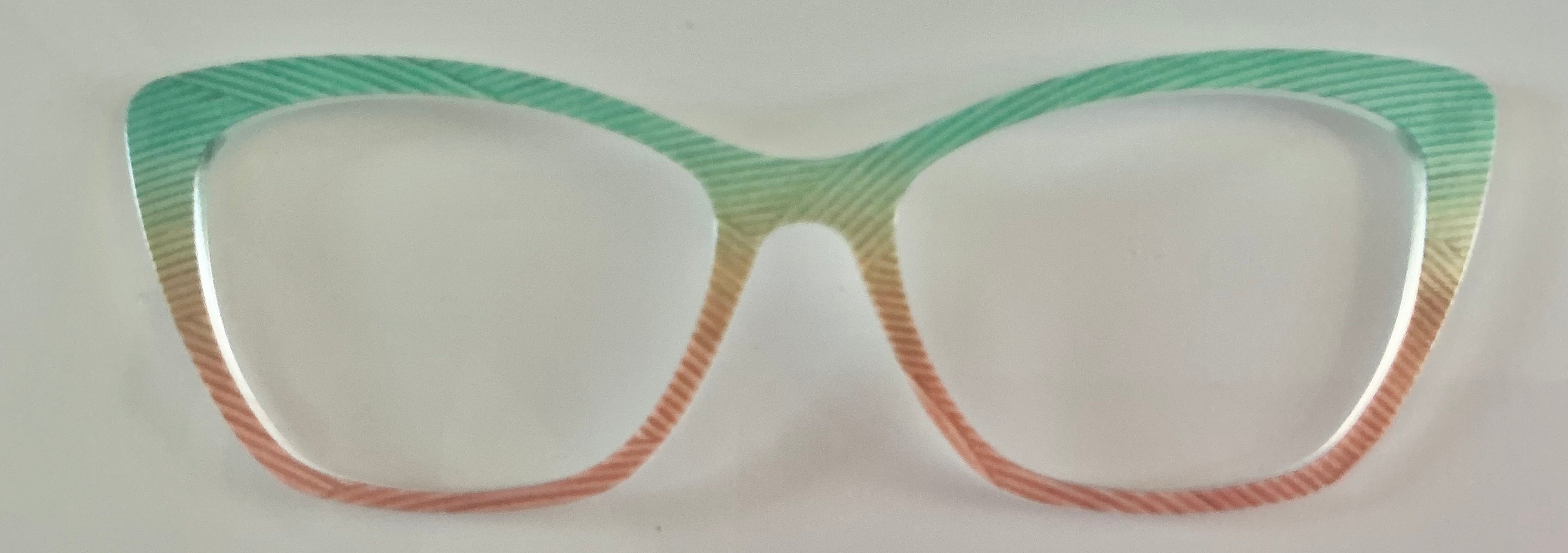 PAIR Wanda Topper; teal and apricot lined gradient