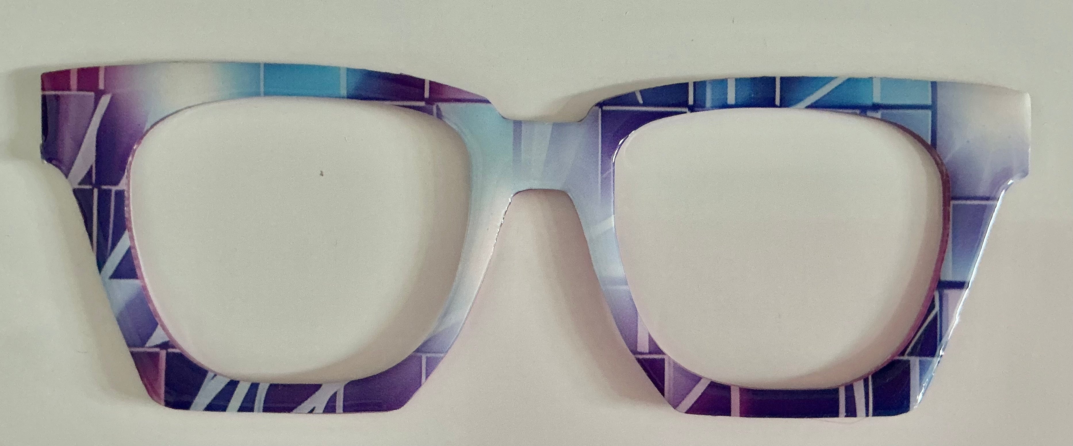 Murphy Case Topper; blue and purple geometric pattern