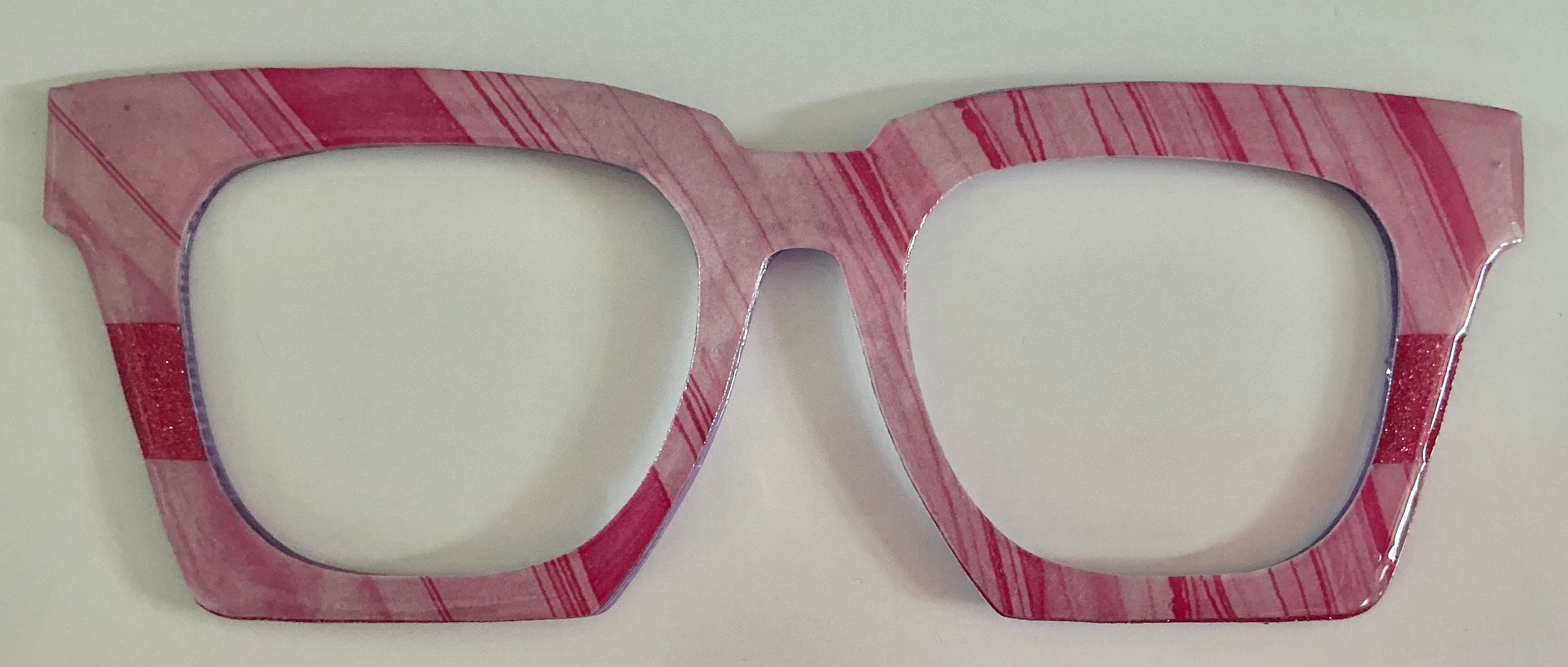 Payton Case Topper; pink/hot pink diagonal stripes