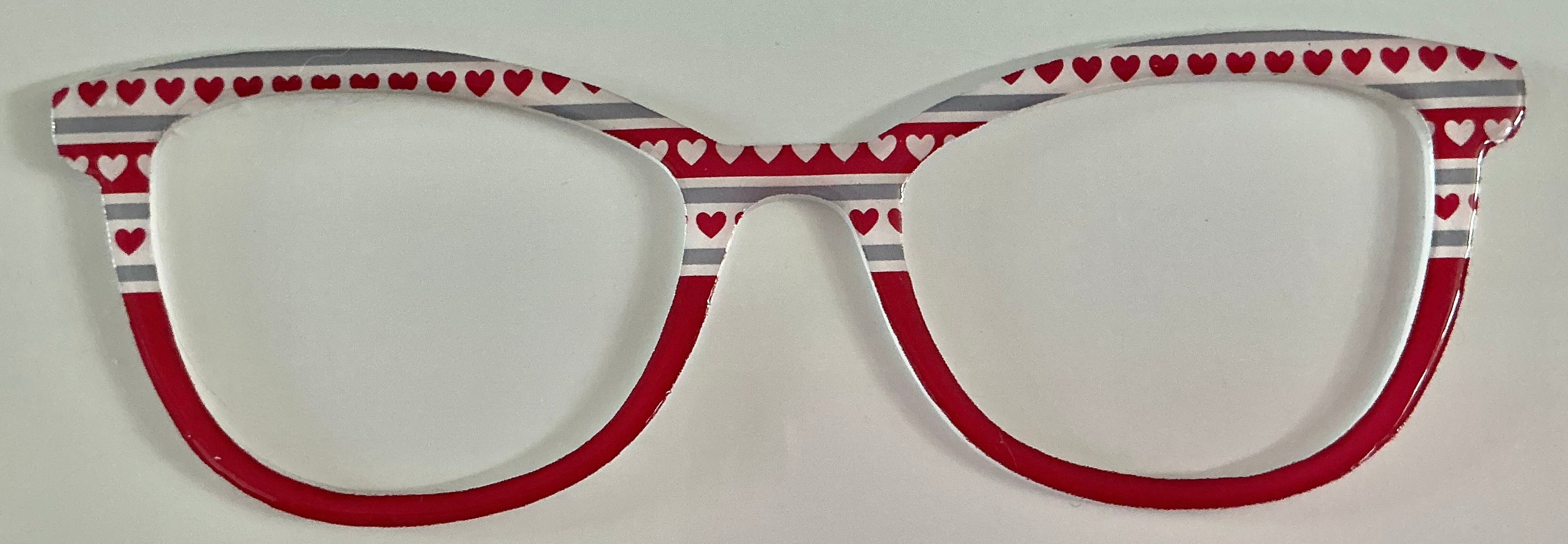 Georgia Topper; striped hearts/ red split